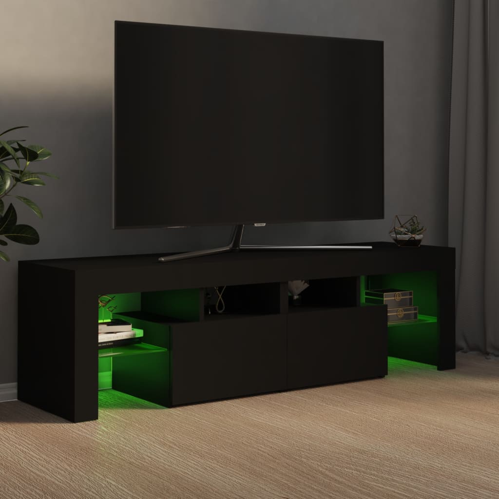Tv-meubel met LED-verlichting 140x36,5x40 cm zwart