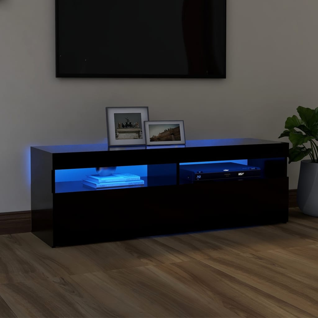 Tv-meubel met LED-verlichting 120x35x40 cm zwart
